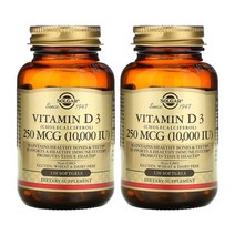 솔가 비타민D3 250mcg 10000IU 120정2통 콜레칼시페롤