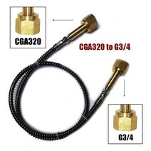 서바이벌 페인트볼 CO2 채우기 리필 스테이션 충전 어댑터 37 인치94cm 호스 W2, CGA320 to G3-4, CGA320 to G3-4