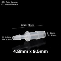 식품 등급 PP 커넥터 5 개 1.6 ~ 10mm 수족관 물고기 탱크 공기 펌프 호스 가시 조인트 연수 파이프 커플, 12 9.5mm x 4.8mm 5pcs