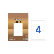 폼텍 라벨지 LS-3118 4칸 물류 / 100매/99.1x140 / 1개입 / 47082, 상세페이지 참조