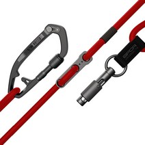 GPCA - Dog Leash 3-5 ft with 6-코어 Outer Rope CNC Steel Adjuster 블랙/Red, PRO Red Ti