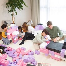 상상블럭 1+1 소프트 대형 쌓기 빅블록 어린이집 유치원 초등학교 교육 완구 교구, 시즌2_A세트(핑크), 시즌2_A세트(핑크)