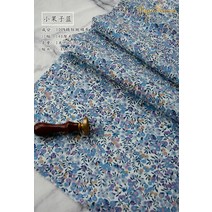 145x50cm 목가적 인 꽃 포플린 면직물 diy 착용 천으로 침구 이불 장식 홈 만들기, 작은 과일 파란색