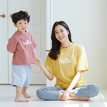 국내생산 몽피마피 헬로우 반팔 엄마와아기 22B06WK/ 패밀리룩 가족사진의상