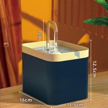 애완동물용 고양이 애완 동물 물 디스펜서 분수 자동 필터 USB 전기 음소거 술꾼 그릇 15l 재순환 마시는 용품, Navy blue+US Plug