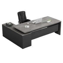 책상 사장용 임원용 대표이사 가구 중역 보스 테이블, 그레이오크전체길이140데스크탑너비60