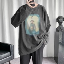 [RichMagic] Men 하라주쿠 퍼지 사람들 프린트 티셔츠 2022 Mens Streetwear Oversized Vintage T Shirts 남성용 T 셔츠 의류
