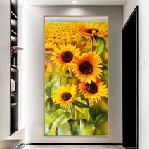 재물운이 끝없이 펼쳐진 해바라기 비즈 보석십자수 세로형 대형 십자수 diy 펜 재료 세트, 80x125cm