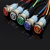 전원버튼 3V LED 푸시 버튼 스위치 버튼소켓 차량, 전원버튼24V레드BL05756