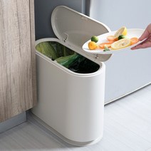 가정용 주방 음식물 쓰레기통 싱크대 원터치 휴지통 10L, 블랙