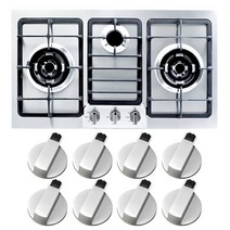 Behogar 4pcs 범용 금속 로터리 스위치 제어 손잡이 주방 밥솥 가스 스토브 손잡이 용 교체 액세서리, 6mm