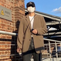 [굿룩 에센셜투버튼자켓] 블레이저 남자 싱글 오버핏 가을 남성 정장 마이 비즈니스 캐주얼 자켓 (3color)