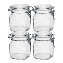 보르미올리 피도 유리 밀폐용기 화이트, 4개입, 750ml