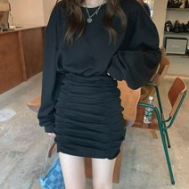 깔끔 심플 라운드넥 여리여리한 페미닌 미니멀 원피스