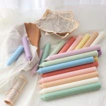 류블류샵 향없는 핸드메이드 인테리어캔들 소이캔들 테이퍼초, 1개, L 베이지