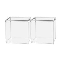 2x 투명 아크릴 보관 상자 컨테이너 스낵 상자 쌓을 수 있음, 12cmx12cmx12cm