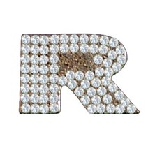 HRH Pets Cubic Zirconium Charm Letter R, 1