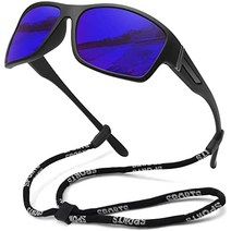 남성 여성을위한 storycoast 편광 스포츠 선글라스 깨지지 않는 프레임 사이클링 낚시 운전, 블랙 프레임 - 다크 블루 미러 렌즈