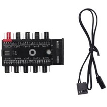 10 포트 PC 섀시 팬 허브 CPU 냉각 12V 4 핀 팬 PWM Molex 컨트롤러, 한개옵션0