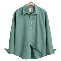 모니즈 95~130 피그먼트 다잉 코튼 린넨 긴팔 셔츠 남방 빅사이즈 SHT280