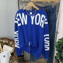 상상그이상 여성용 국내제작 뉴욕 맨투맨 남녀공용 부드러운 특양면소재 구김없는 빅레터링 캐주얼 군살커버 유니크 포인트 나염 가성비 좋은 오버핏 맨투맨 티셔츠