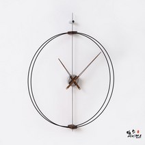 스페인 바르셀로나 디자인 거실 대형 수입고급 손예진 백종원 노몬 노먼 북유럽 2줄 모던 벽시계, 해외배송, 실버 60cm
