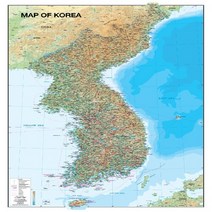 Map of Korea-대한민국 영문지세 (코팅 원지-부착용), 성지문화사, 성지문화사