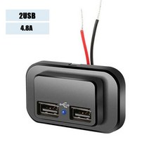 링브로워 유선송풍기 산업용 블로어 엔진 BLOWER 공업용환풍기 듀얼 USB 자동차 충전기 소켓 12V/24V 3.1A 4.8A 충전 콘센트 전원 어댑터 바이크 오토바이 캠핑 트럭, [01] Black
