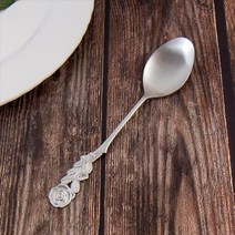 ₢sun/ ₡ 실버스푼 어린이수저 어린이용스푼 어린이젓가락 영아용포크 포크 어린이포크, ₣& 빈티지 테이블 로즈 어린이 스푼 1개 키즈용스푼, ₢無