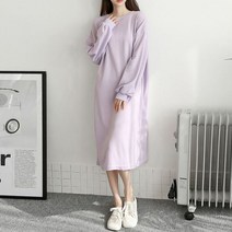 러블리감성 소은 홈웨어 H 무지 롱 원피스