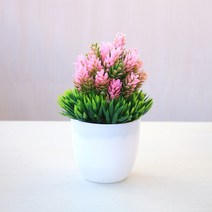 인테리어 인조 식물 나무 화분 실내 홈퍼니싱 거실 책상장식 아이디어 조화 모조화 식물 화예 분재 장식, 22 [솔잎 파인애플 핑크]