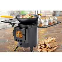 장작난로 목재 피크닉 가정용 화목난로 소형, A