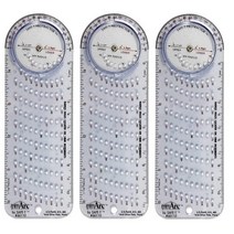 Safe-T 46110 mm아크 각도기 나침반 플러스 15.8cm6.2인치 길이 푸른 색조의 투명 플라스틱으로 제작 한쪽 가장자리에 회전 디스크 삽입이 있는 반원형 사이드 버텍스