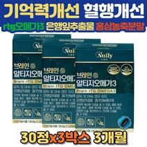 브레인 rtg오메가3 3개월 홍삼 은행잎 성분 안구건조 혈행 개선 보조제
