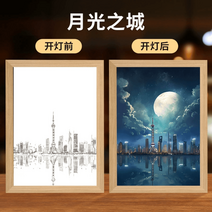꾸밈 조명 인테리어 팝아트 LED액자 그림 거실 무드등, L size, 달빛
