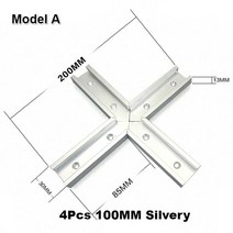 티트랙 T트랙 슬라이더 프로파일 목공 게이지t-트랙 교차로 키트 목공 슈트 t 69, 4pcs 100mm 은빛, 1개