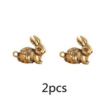 나무 조각품 정원 조각품 브론즈 조각품 3d 빈티지 황동 토끼 주조 동물 입상 레트로 금속 조각 홈 오피스 룸 데스크탑 장식 수집 장식품 yzl7, 2개