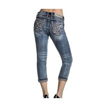 809868 락리바이벌 여자 Ebba Easy 크롭 카프리 Bling 진 사이즈 28