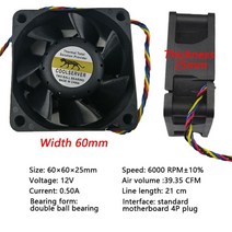 cpu쿨러 coolserver r63 2u 서버 4 공랭 히트파이프 워크스테이션 방열판, 6025 팬, 없음, 다른