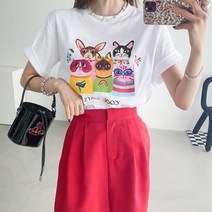 라임브릿지 쿨캣 라운드 반팔 티셔츠