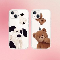 블링블링케이스 키치 토이 퍼피 베어 디자인 갤럭시 젤리 케이스 필름 세트