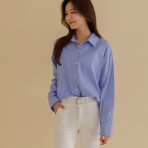 그리니 뒤트임 스트라이프셔츠