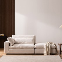 [삼익가구] 폰드 구스 아쿠아 패브릭 모듈 소파 2인용 4인용, 아이보리, 02. 2인용 카우치 소파 (우형)