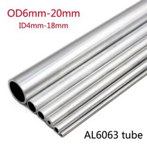 1pcs 6063 알루미늄 원형 튜브 6mm-20mm OD 300mm 길이 DIY 공기 흡입 프레임용 이음매 없는 스트레이트 파이프, 20mm x 18mm x 300mm