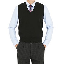 [KT알파쇼핑]남성 국산 울 브이넥 니트 베스트 조끼 JP-VEW-V-블랙