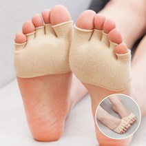 족저근막염 자가치료 발바닥 통증 발뒤꿈치 오다리 교정 1 쌍 5 발가락 양말 분리기, 베이지