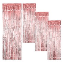 스토리빙 파티 은박 커튼 4p, 로즈골드