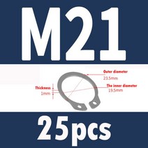 304 스테인레스 스틸 샤프트 스냅 링 A 형 카드 M3-M72 2-200 개, 20 25pcsM21