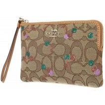 코치 파우치 COACH 아울렛 시그너처 체리 프린트 코너 지퍼 목록 렛 F31577 SVE7V [병행 수입품]