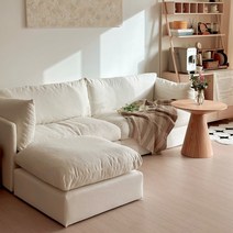 (3만원 추가 할인) 레이디가구 컴오프 패브릭 풀커버 워셔블 소파 3인/4인 쇼파, 4인 소파 코튼화이트